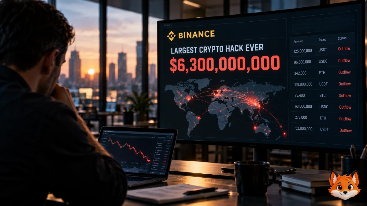 Onderzoekers volgen vanuit een beveiligingscentrum verdachte cryptotransacties na de hack bij Binance.
